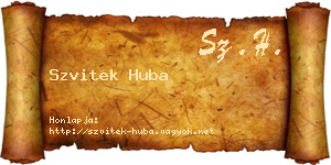 Szvitek Huba névjegykártya